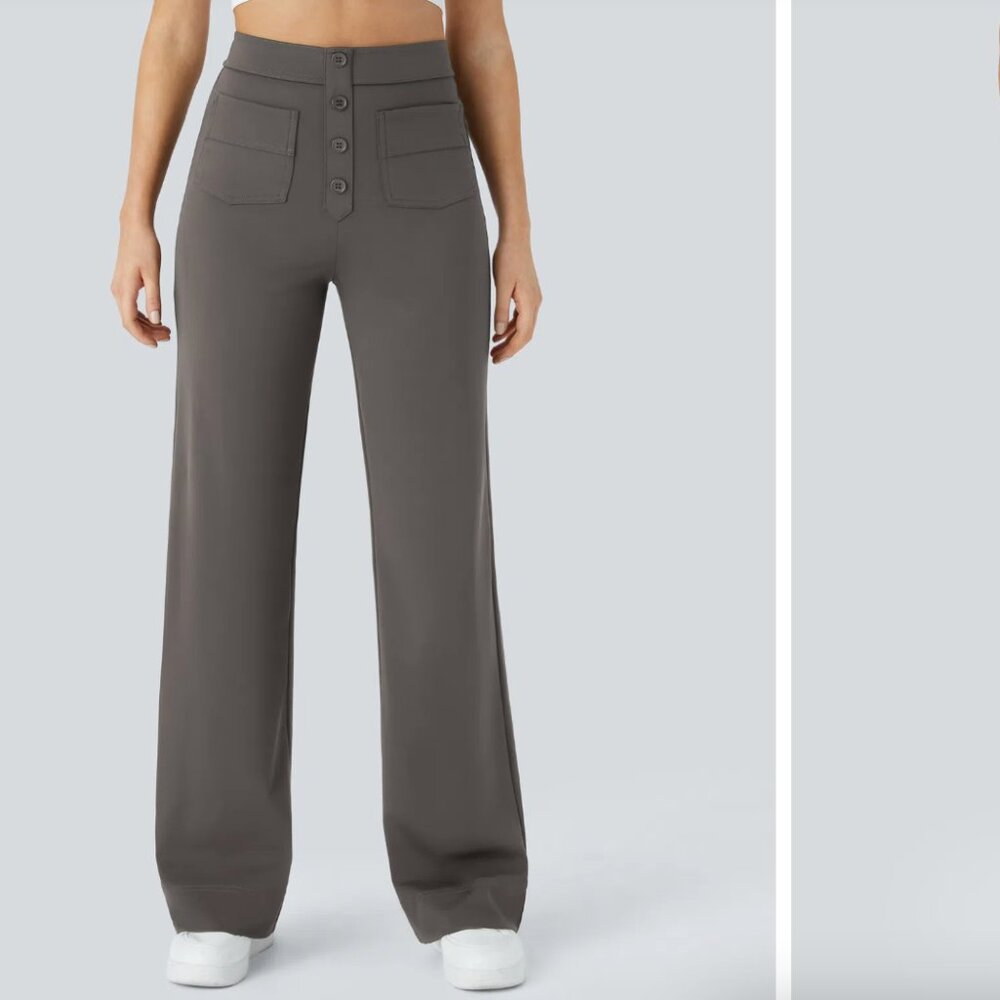 DayStretch High Waisted Pockets Straight Leg Casual Pants - size small